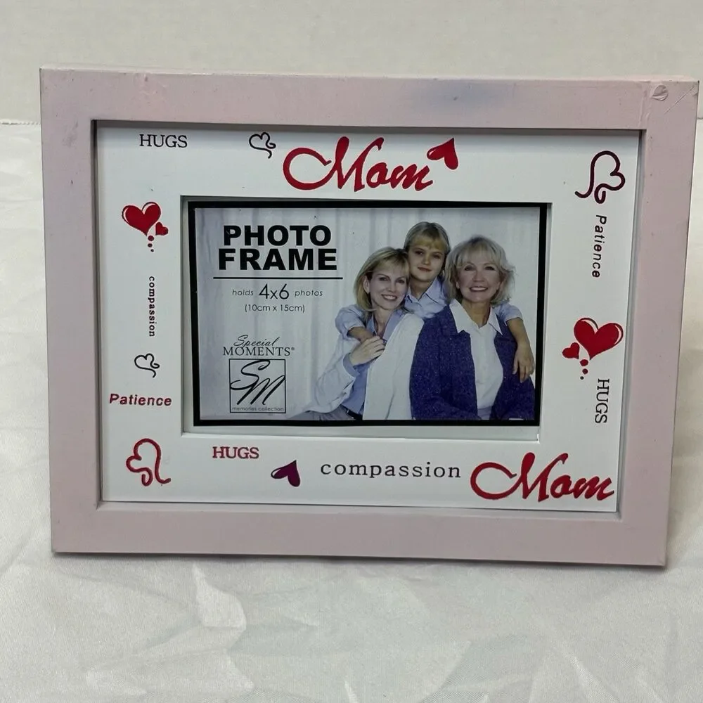 Special Moments Wooden Mom 4x6 Photo Frame Pink
